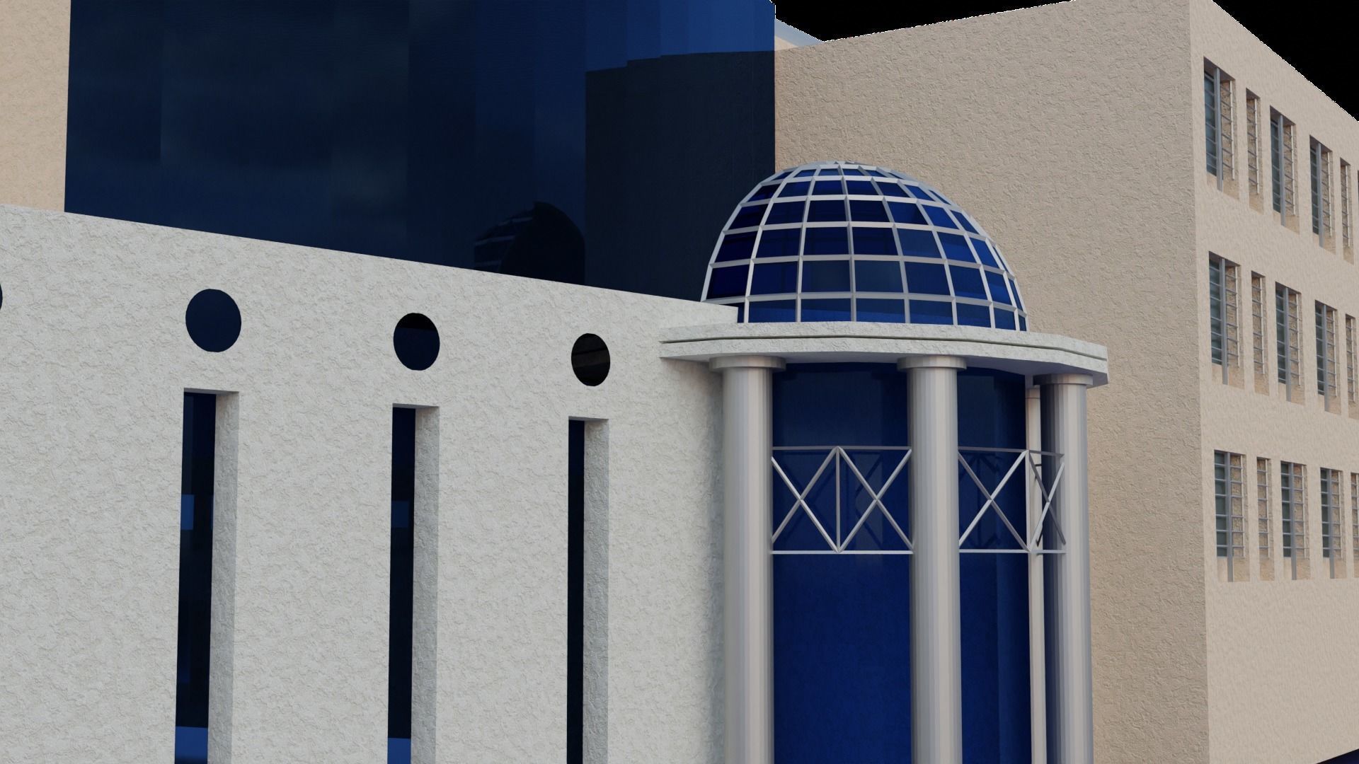 College building Low-poly 3D model_6