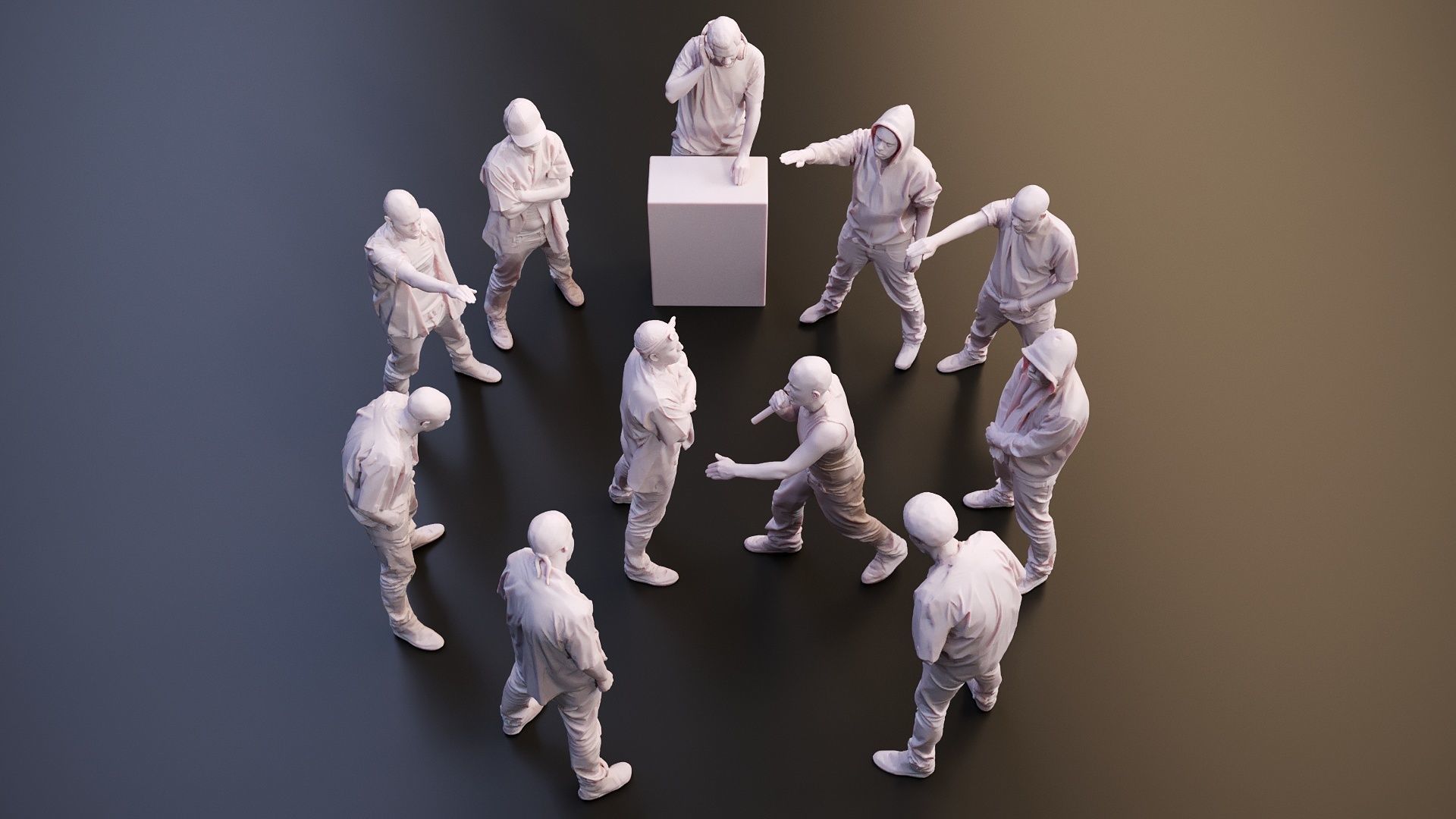 Realistic 3D Scan Hip Hop Mens Rappers 10 Models and Poses 3D model_3