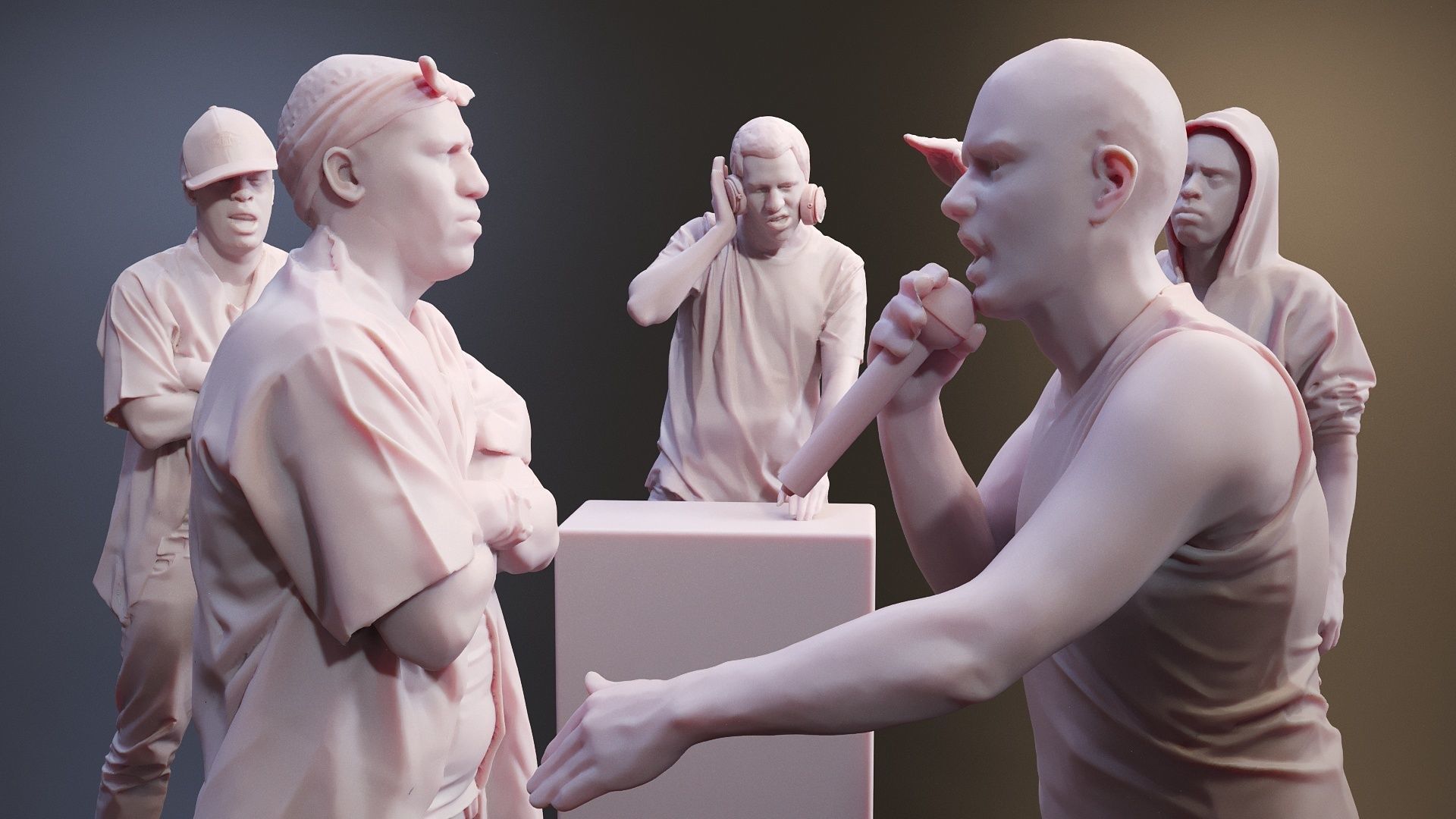 Realistic 3D Scan Hip Hop Mens Rappers 10 Models and Poses 3D model_1