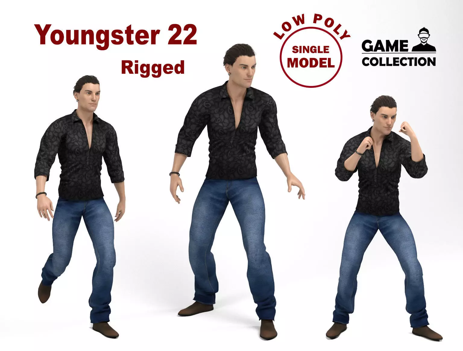 Youngster 22 Low-poly 3D model