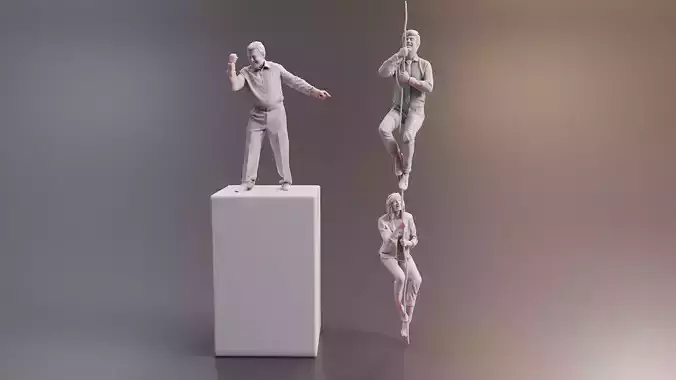 Man Woman Escape Action Scene - Unmatched 3D Realism