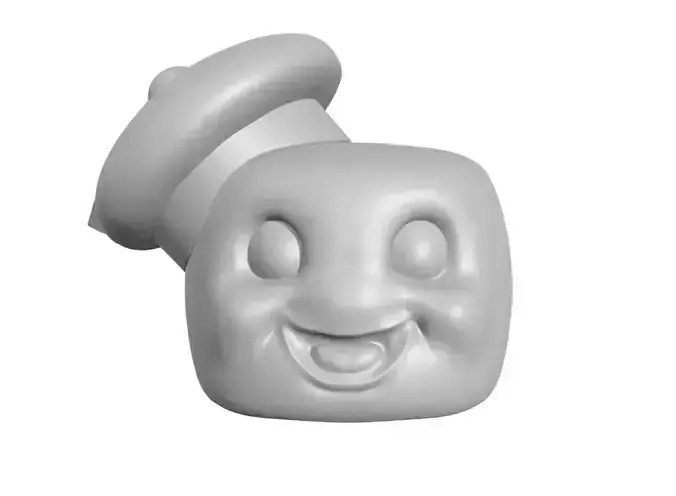 Marshmallow Man Stay puft - Head Keychain 3D print model
