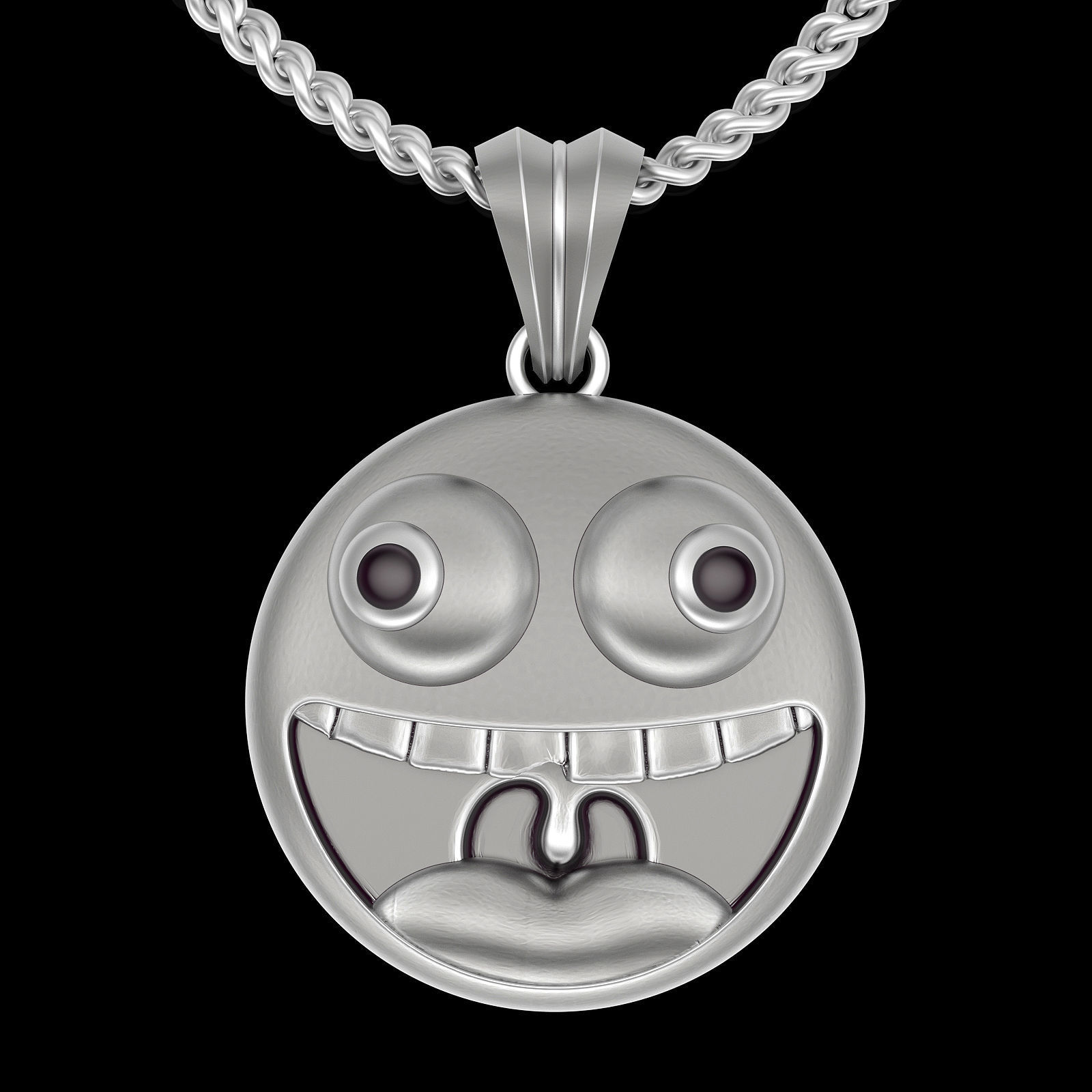 Emoji face comic pendant gold jewelry 3D printable model 3D print model_3