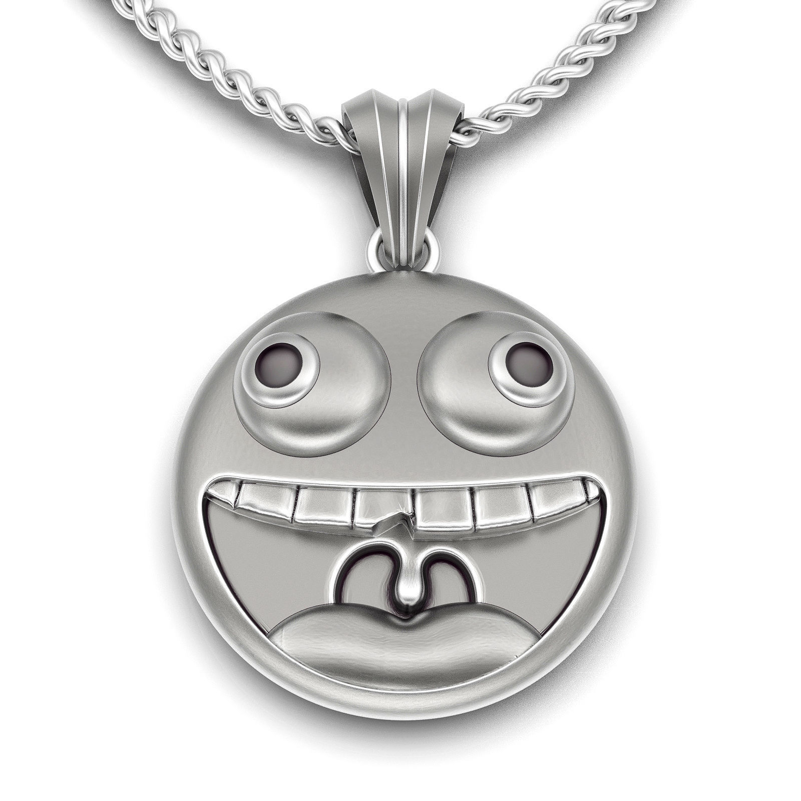 Emoji face comic pendant gold jewelry 3D printable model 3D print model_1
