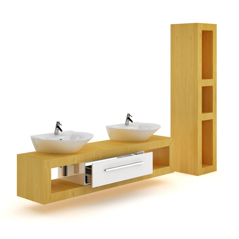 Bathroom Furniture Set 3D model_1