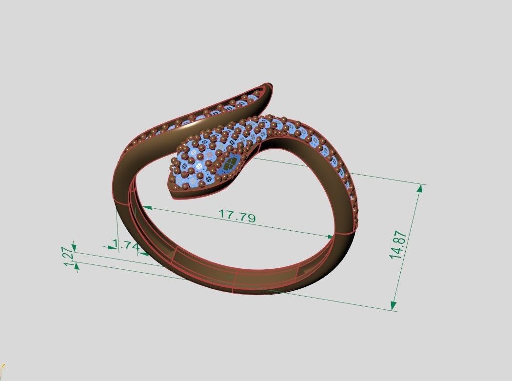 Snake Ring  3D print model 3D print model_6