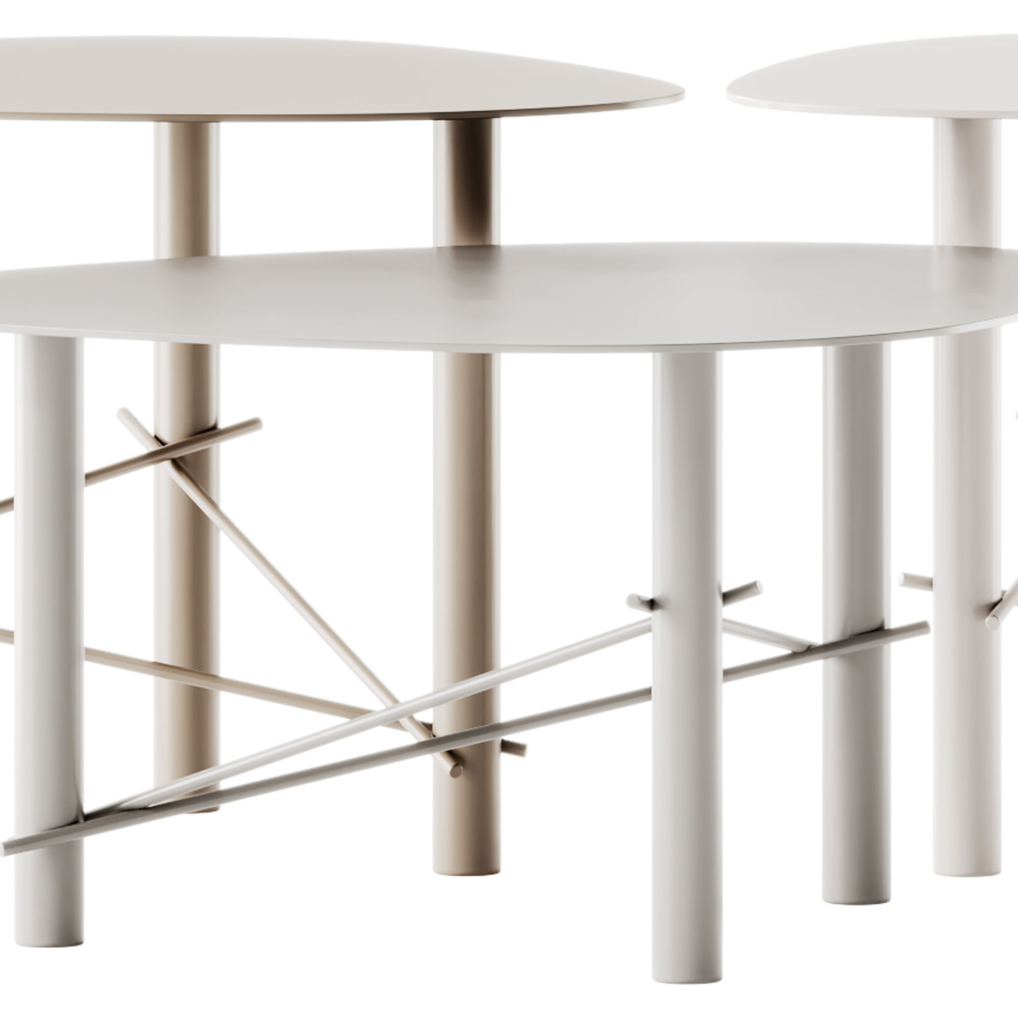 MEMEDESIGN Cookie Steel Coffee Tables 3D model_2