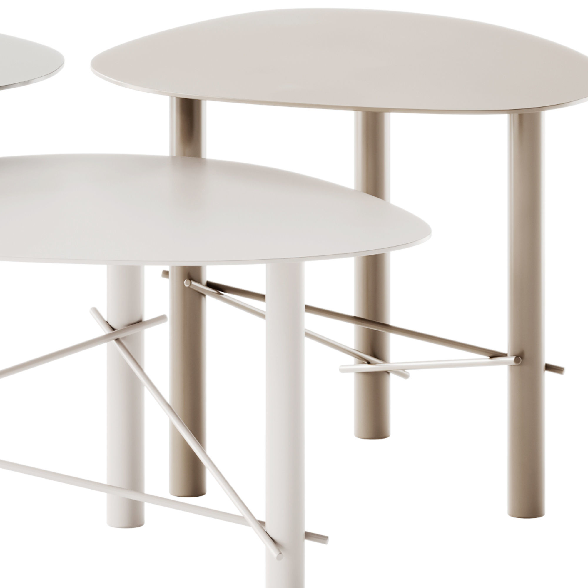 MEMEDESIGN Cookie Steel Coffee Tables 3D model_3