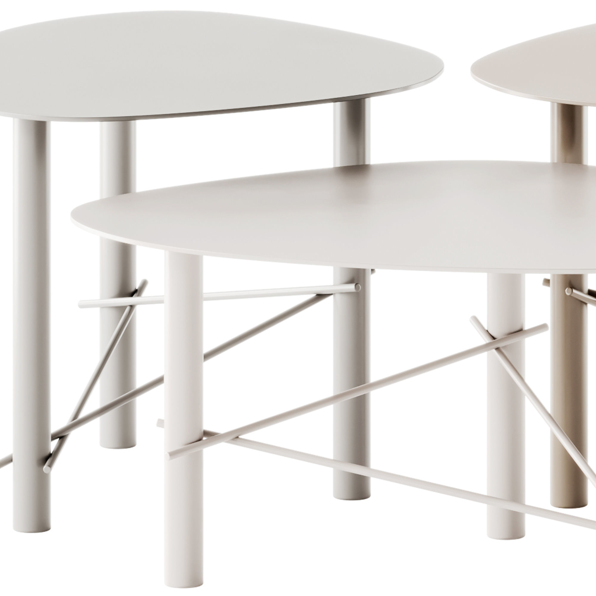 MEMEDESIGN Cookie Steel Coffee Tables 3D model_1