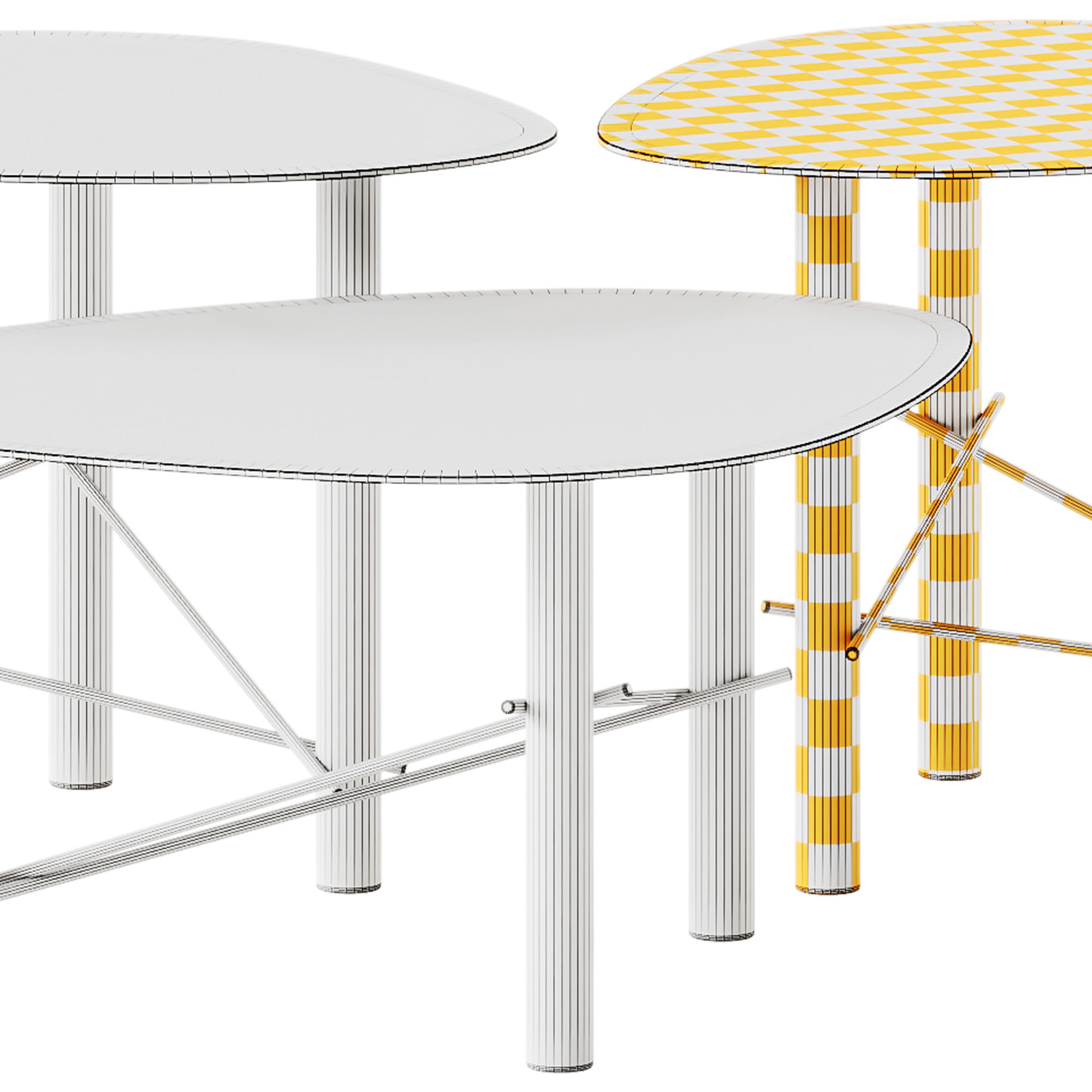 MEMEDESIGN Cookie Steel Coffee Tables 3D model_5