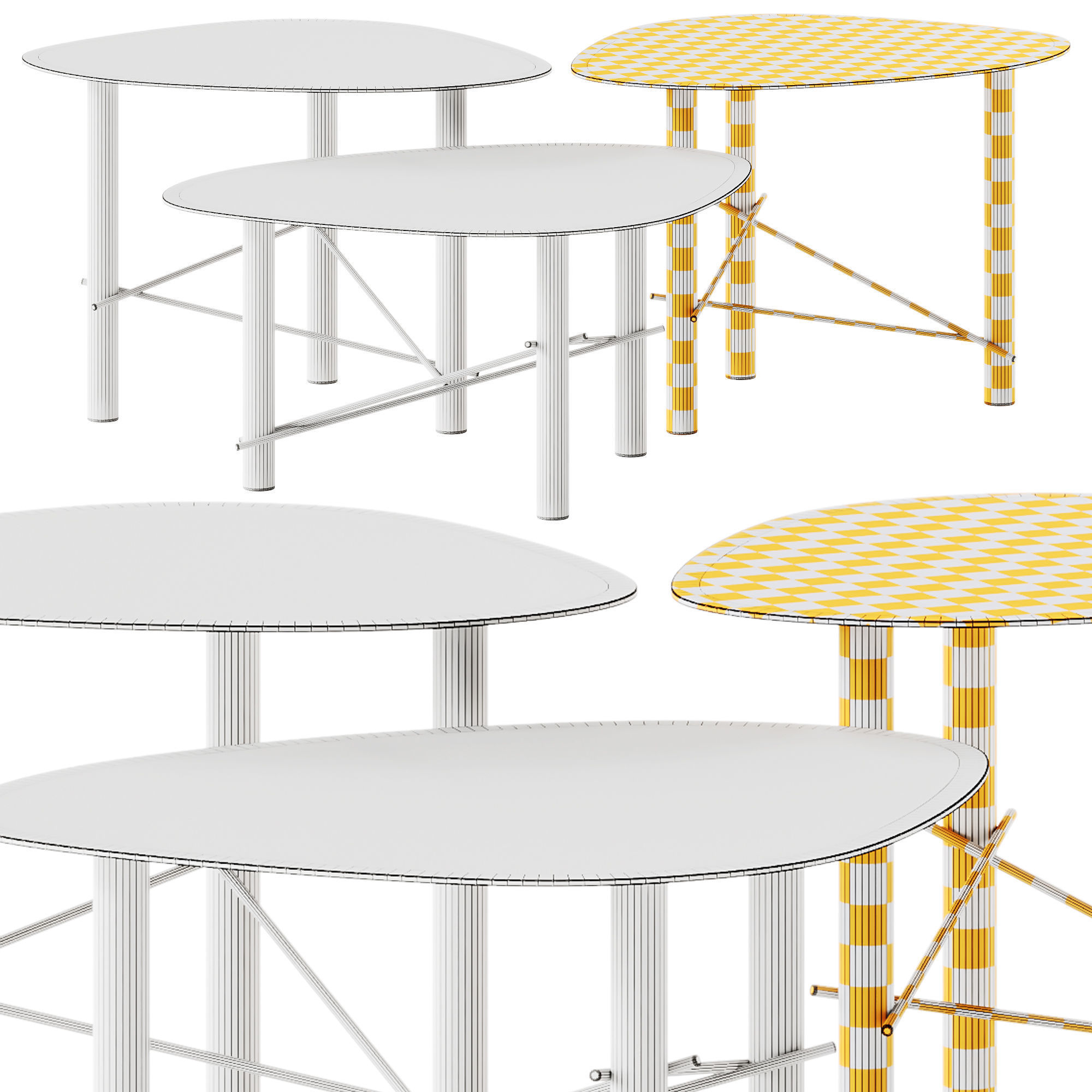 MEMEDESIGN Cookie Steel Coffee Tables 3D model_4