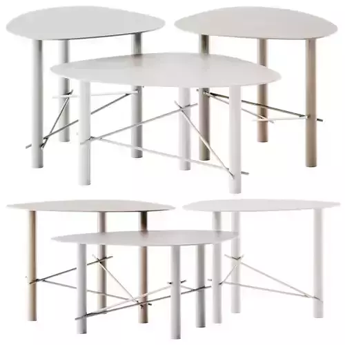 MEMEDESIGN Cookie Steel Coffee Tables 3D model