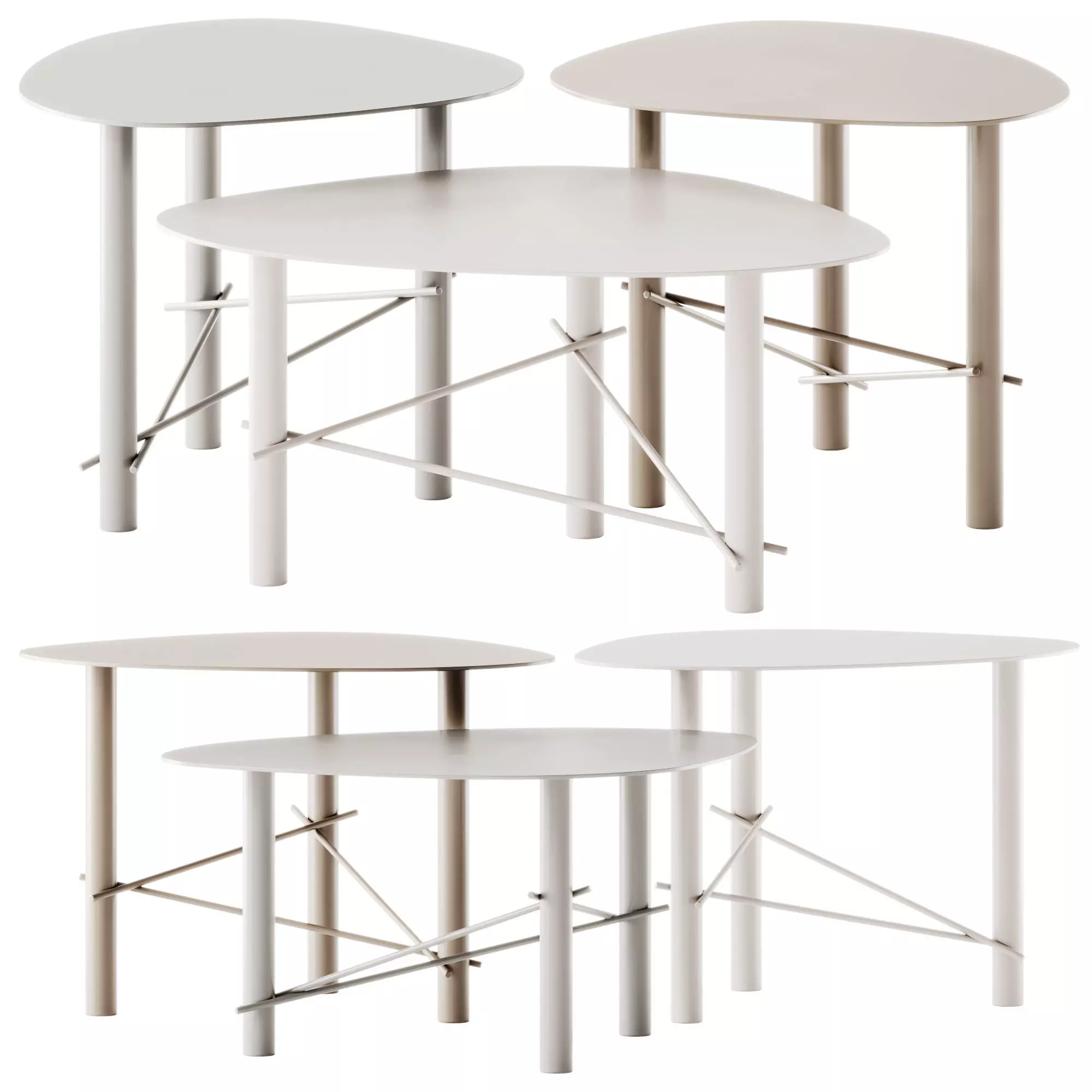 MEMEDESIGN Cookie Steel Coffee Tables 3D model_0