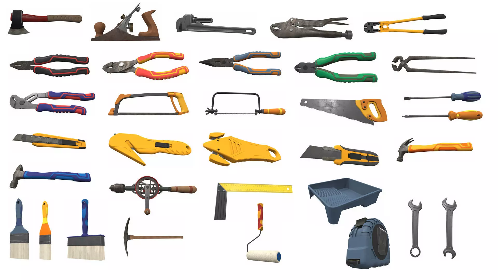 Hand tools pack 33 3D Model Collection_0