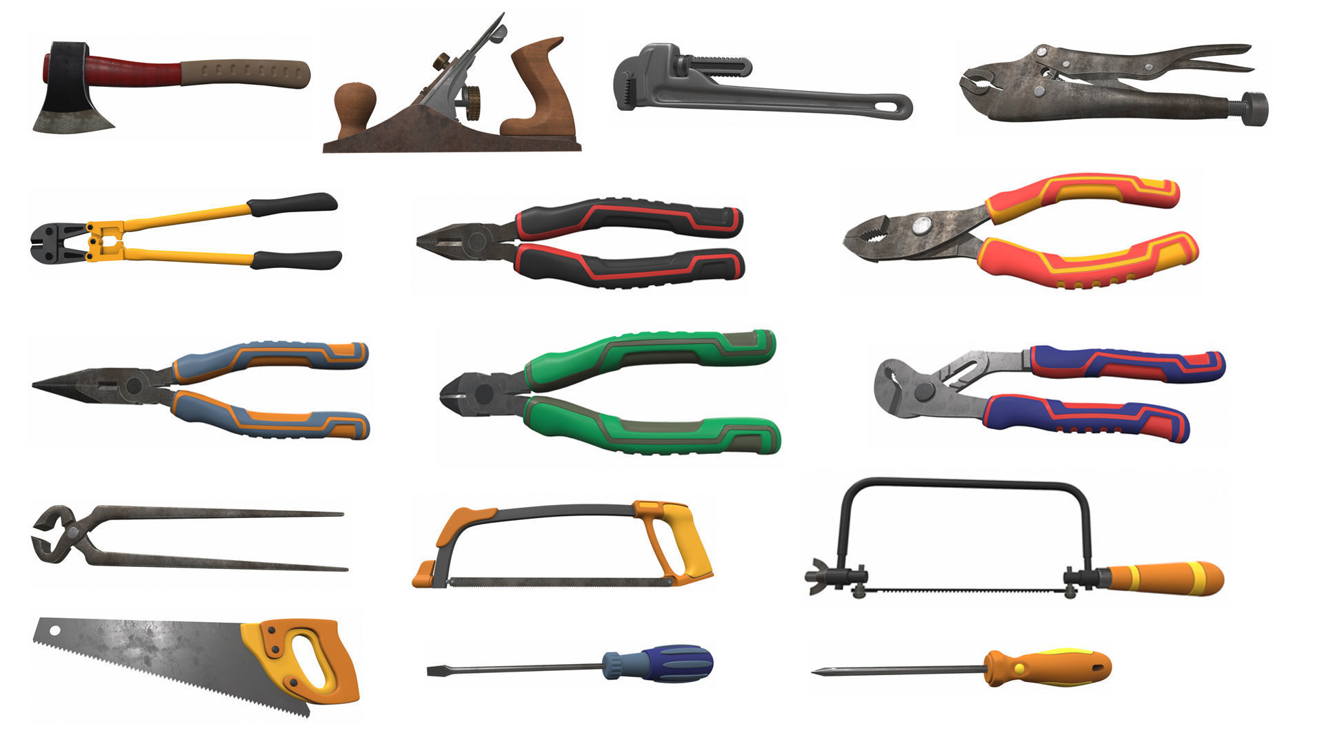 Hand tools pack 33 3D Model Collection_1