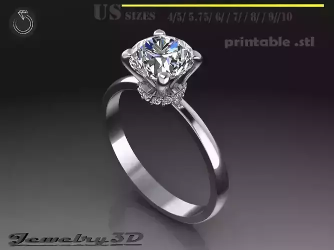 PRINTABLE WOMANS RING DIAMOND SOLITAIRE 
