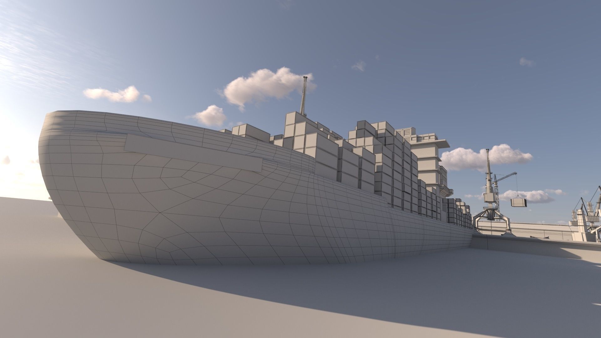 Detailed Commercial Harbor 3D Pack 3D model_7