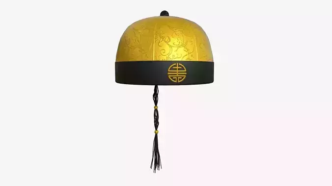 Chinese Traditional Hat A06 Yellow - Character Design Low-poly 3D model Chinese Traditional Hat A06 Yellow - Character Design Low-poly 3D model
