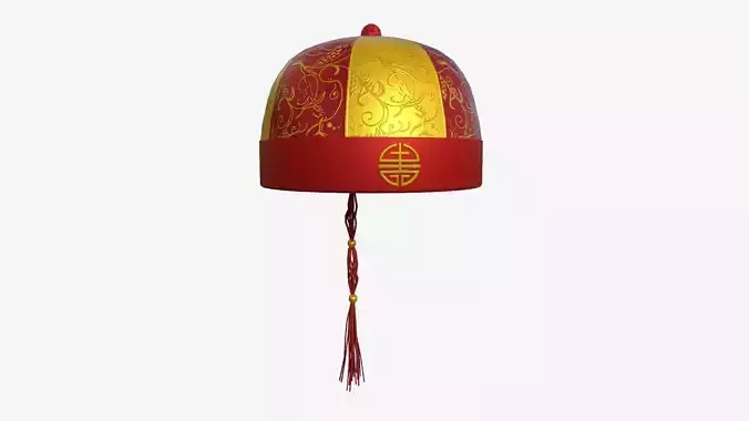 Chinese Traditional Hat A07 Red Yellow - Character Design Low-poly 3D model Chinese Traditional Hat A07 Red Yellow - Character Design Low-poly 3D model