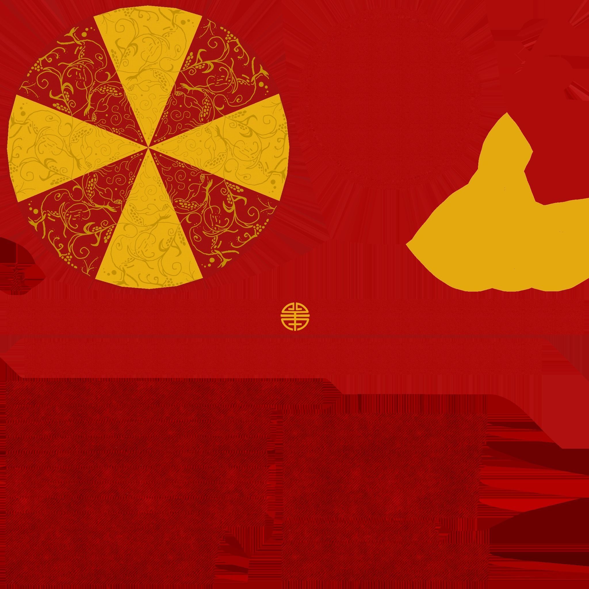 Chinese Traditional Hat A07 Red Yellow - Character Design Low-poly 3D model_22