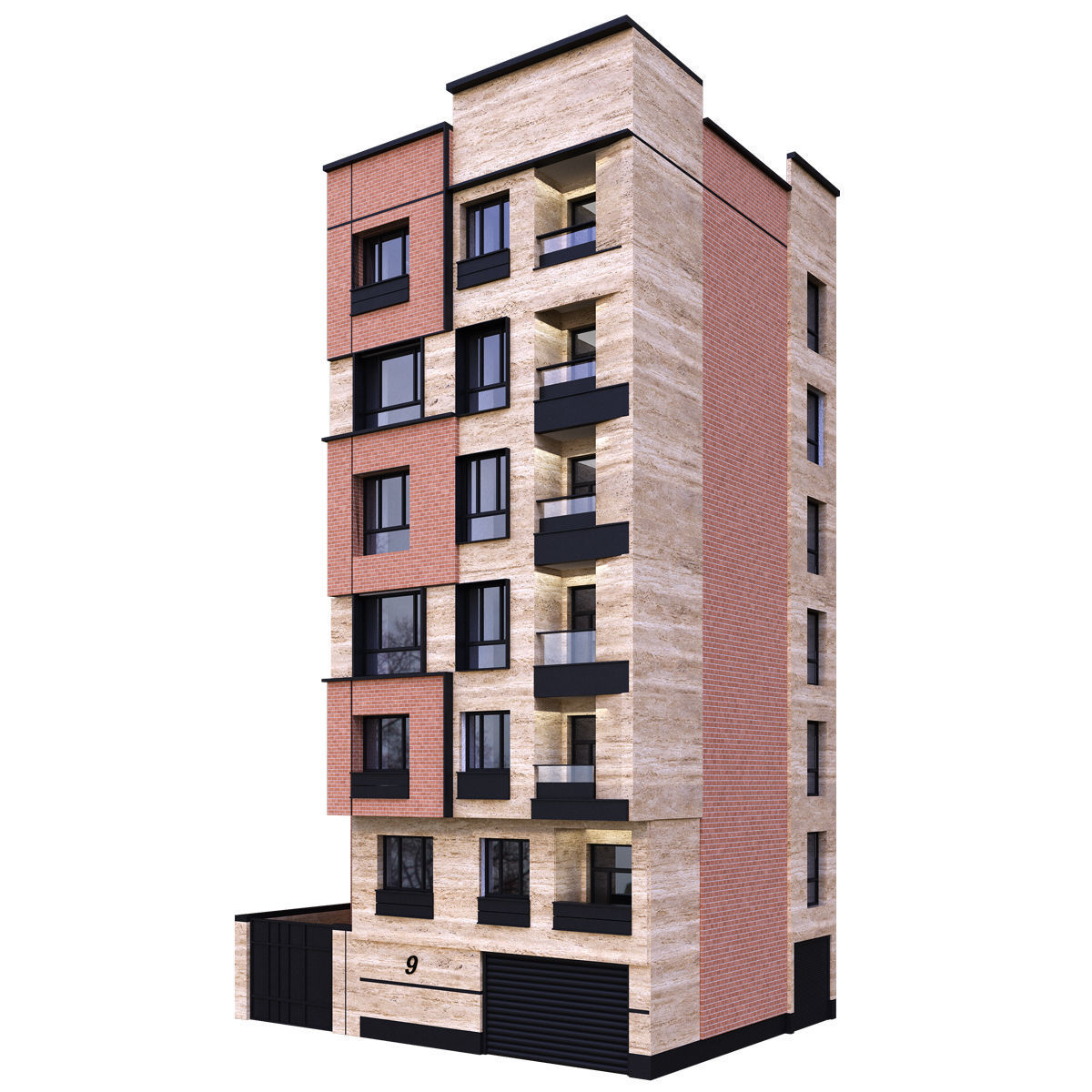 Red building  3D model_2