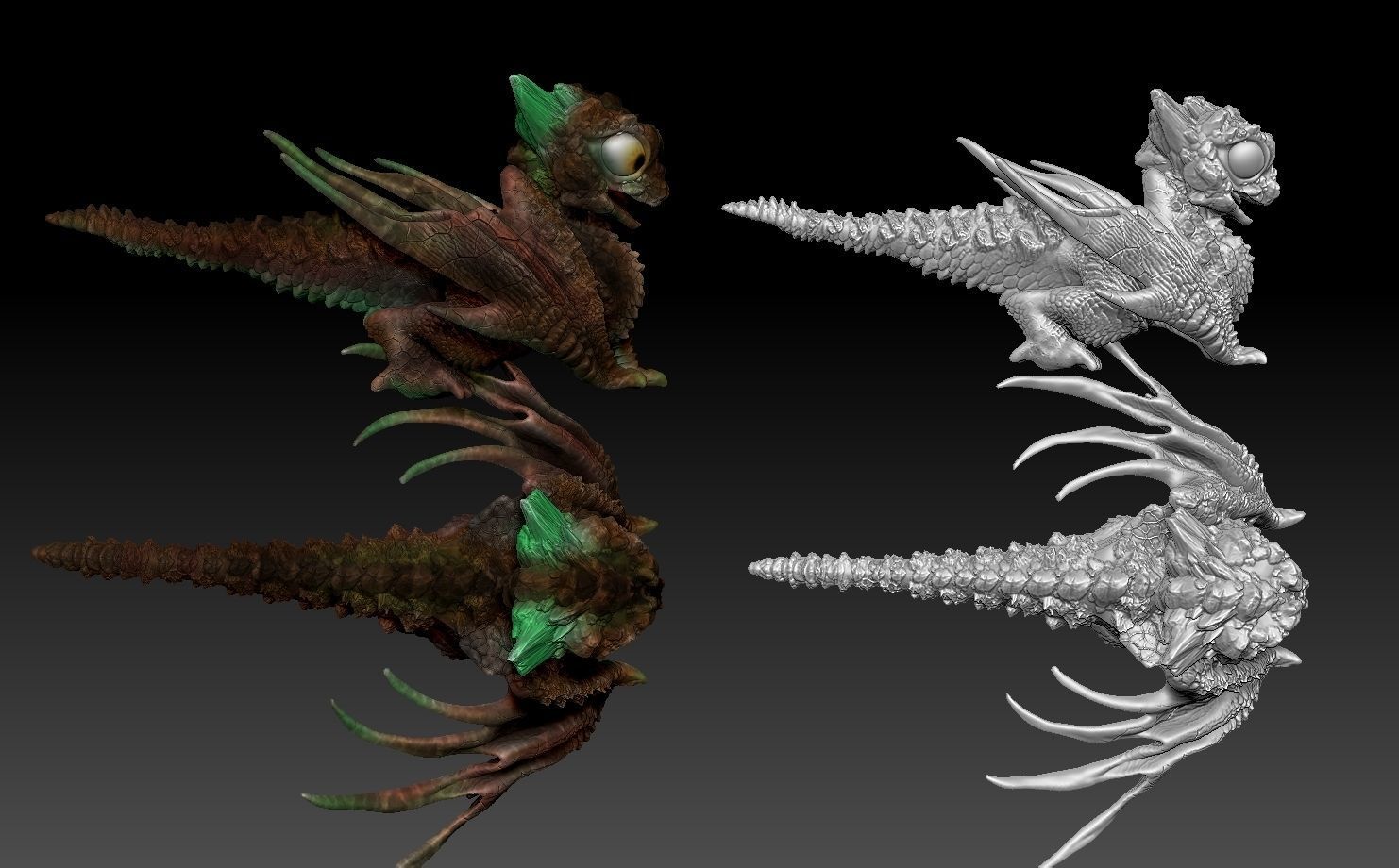 baby rock dragon for 3d printing 3D print model_13
