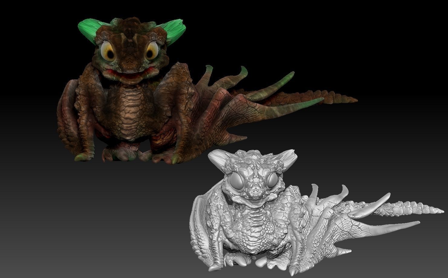 baby rock dragon for 3d printing 3D print model_3
