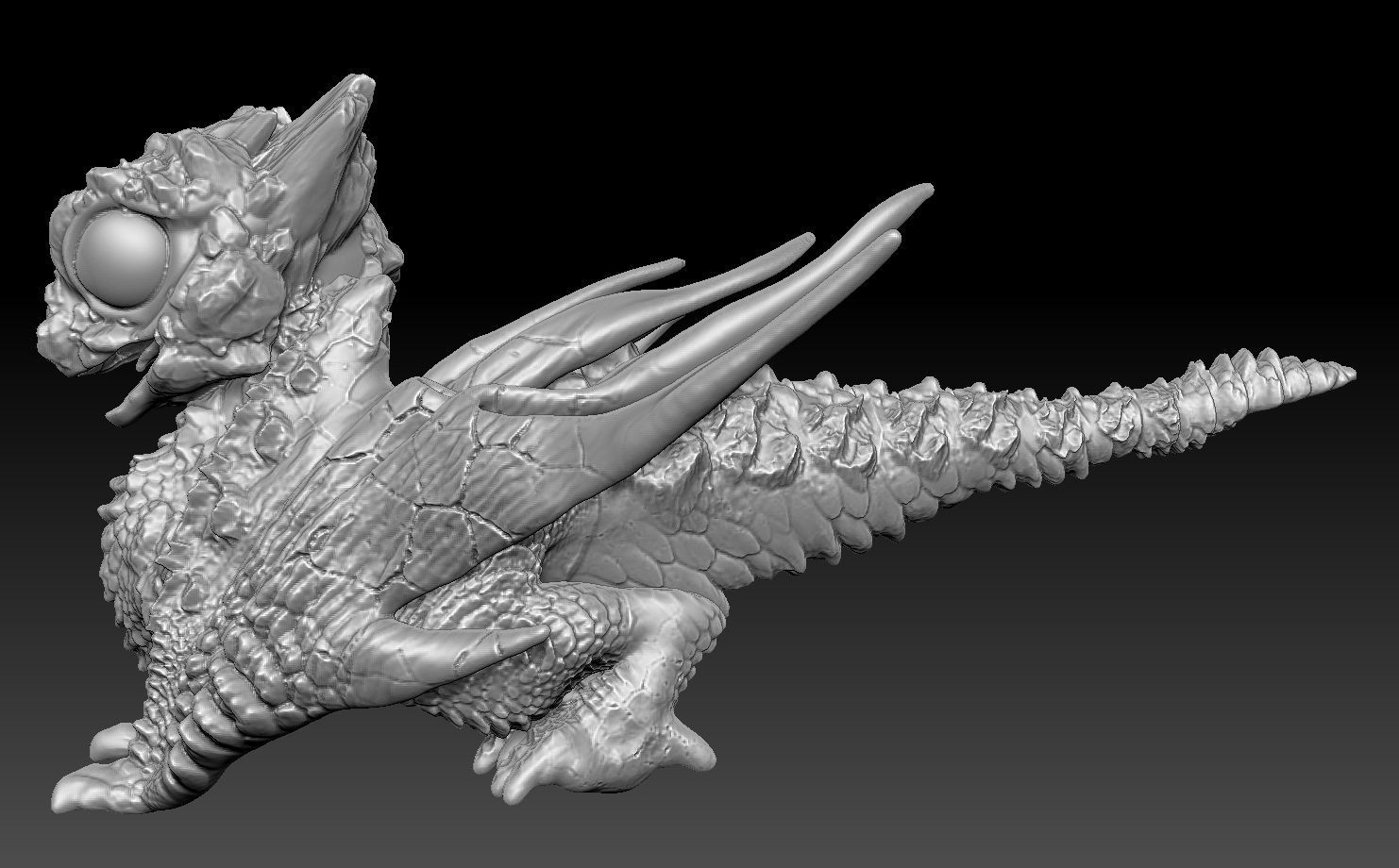 baby rock dragon for 3d printing 3D print model_12