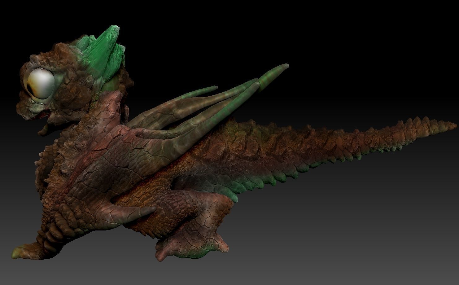 baby rock dragon for 3d printing 3D print model_11