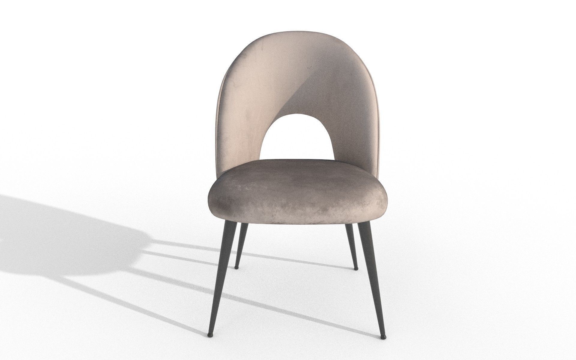 Velvet Chair Low-poly 3D model_1