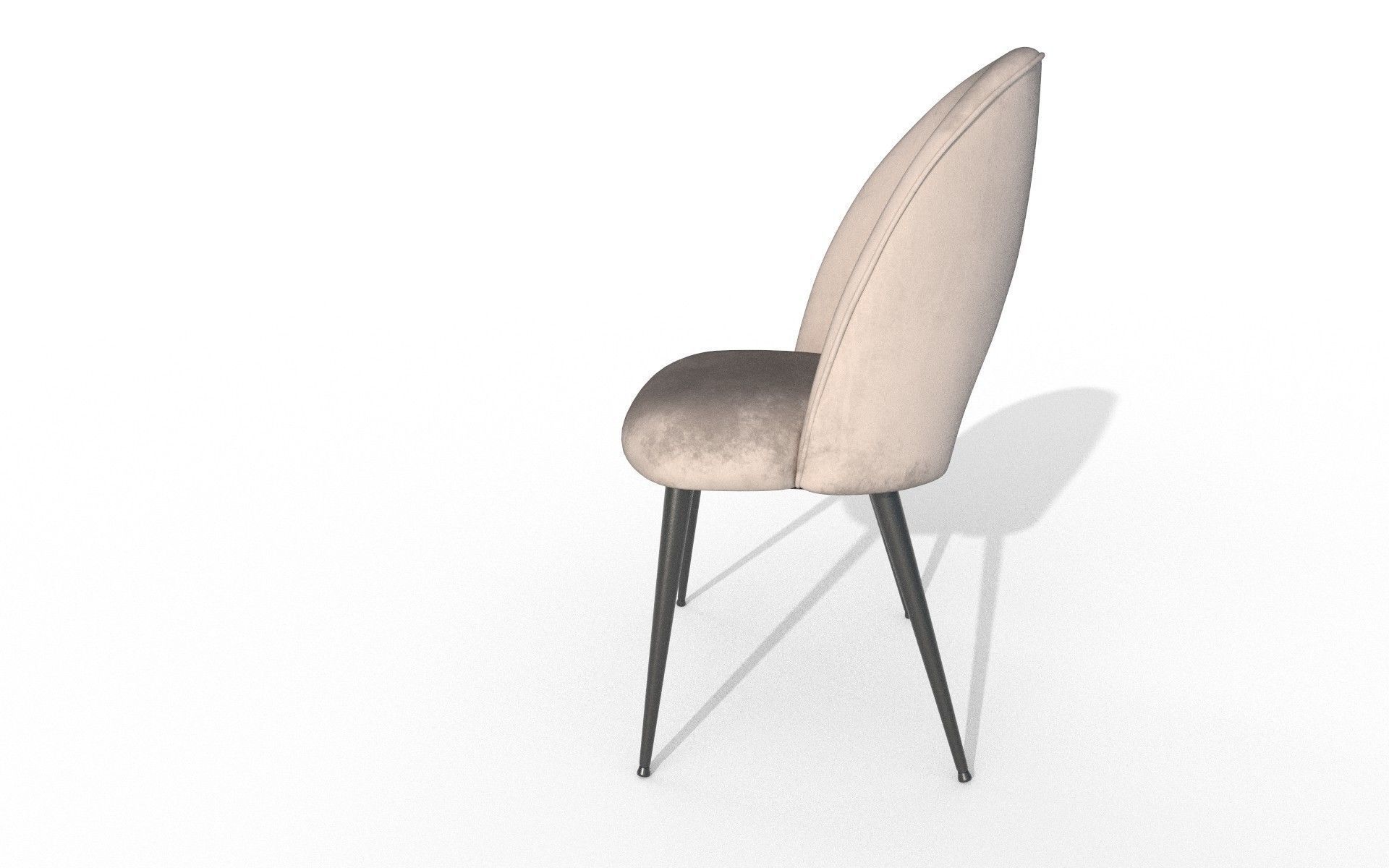 Velvet Chair Low-poly 3D model_2