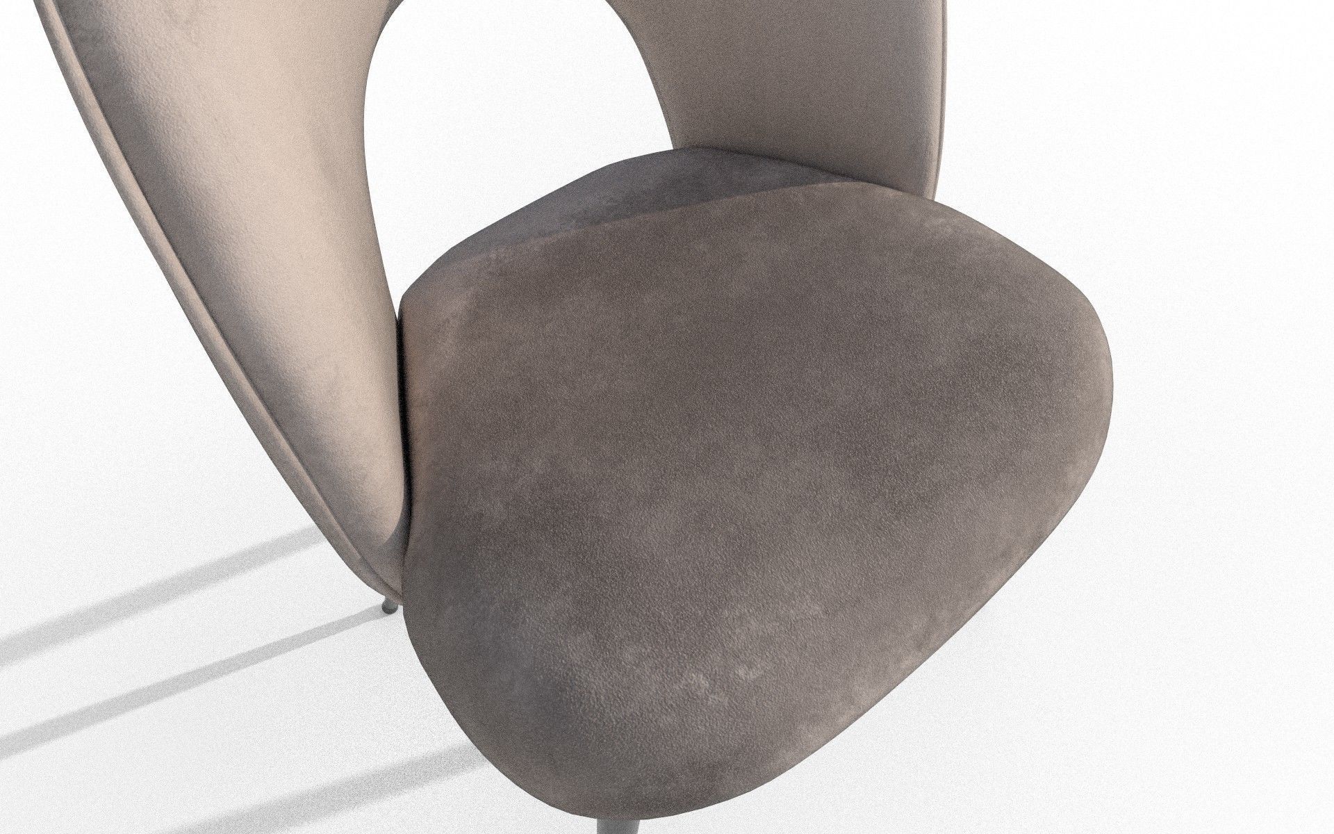 Velvet Chair Low-poly 3D model_5