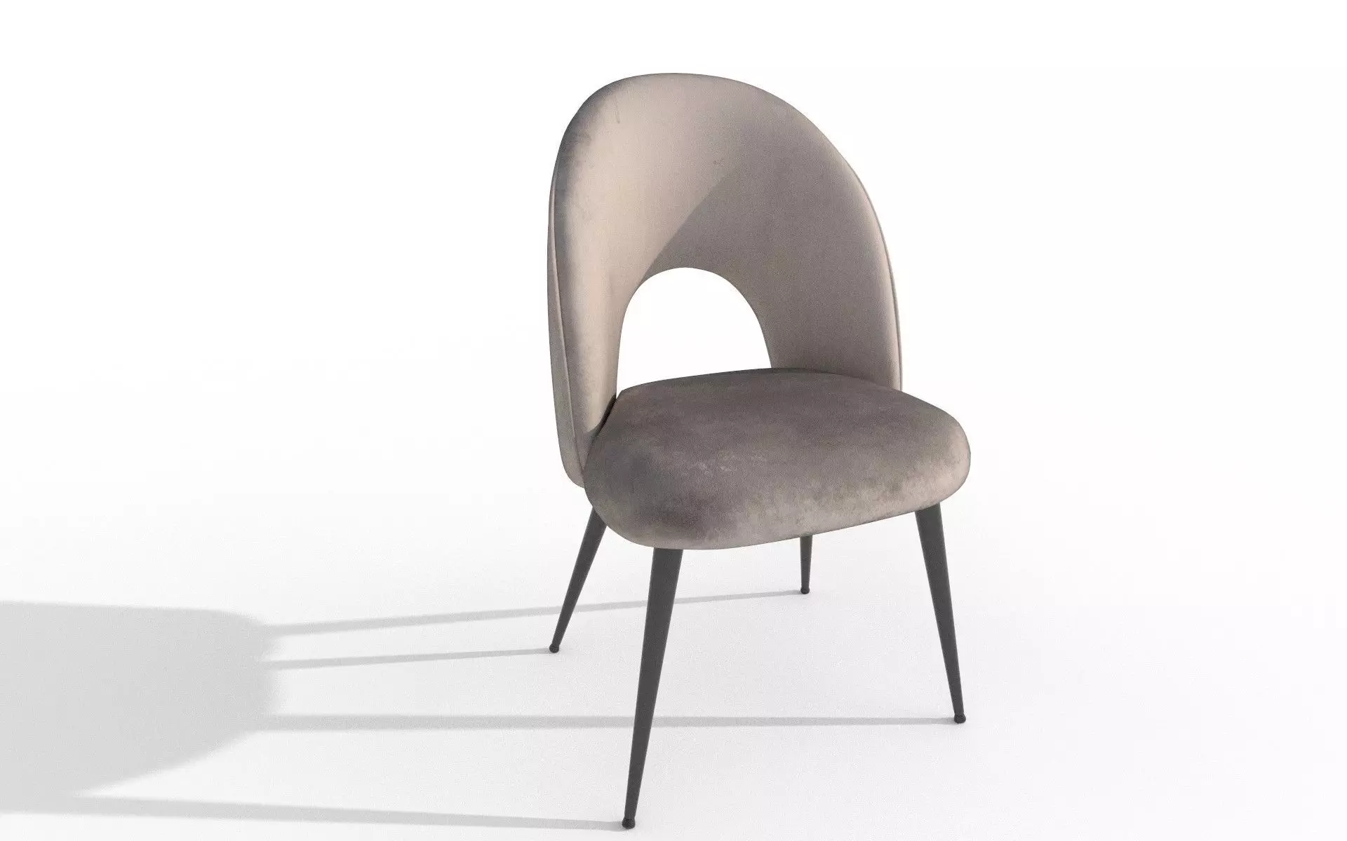 Velvet Chair Low-poly 3D model_0