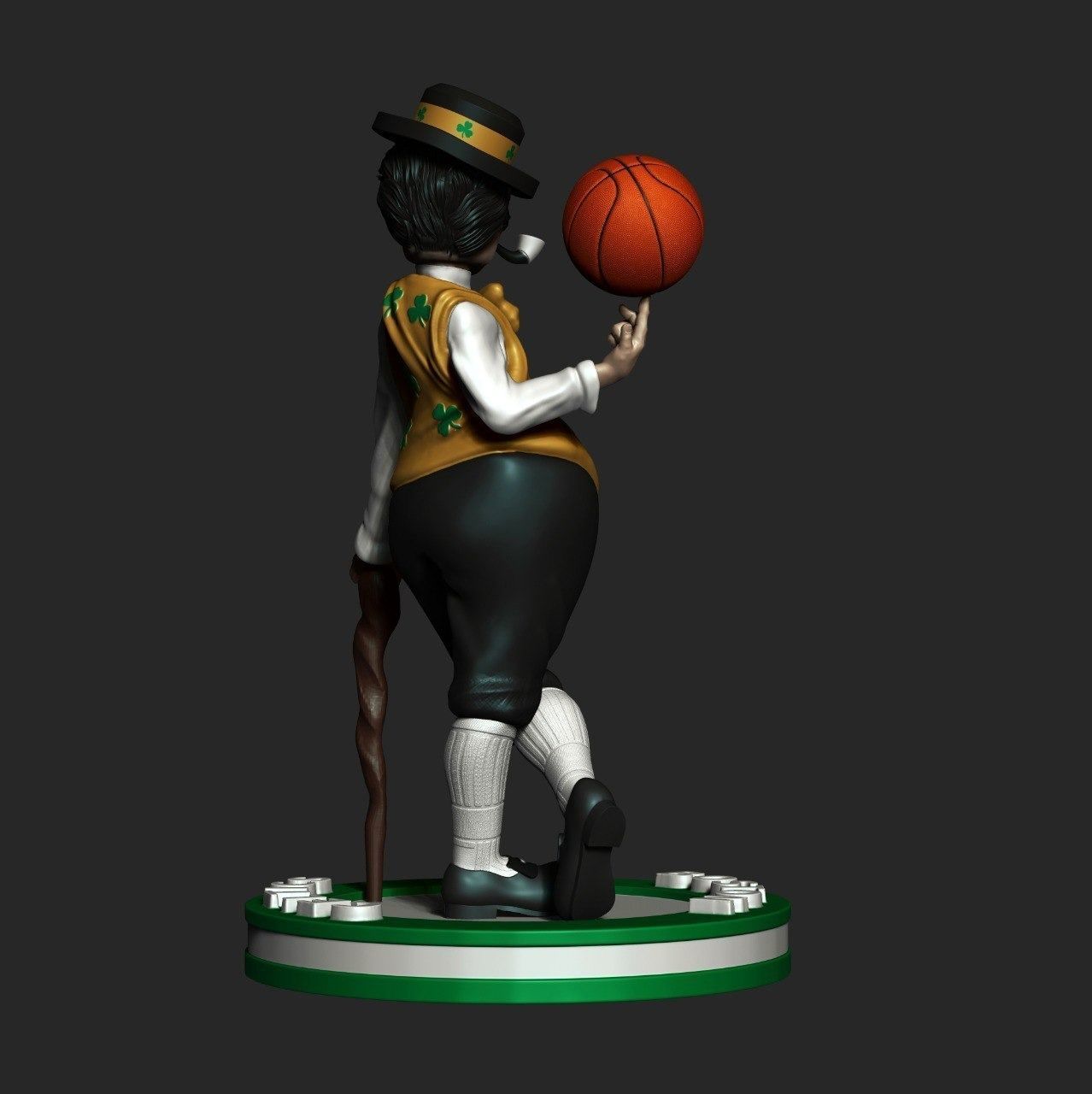 Boston Celtics  NBA Team Mascot LUCKY THE LEPRECHAUN STL 3D print model_4