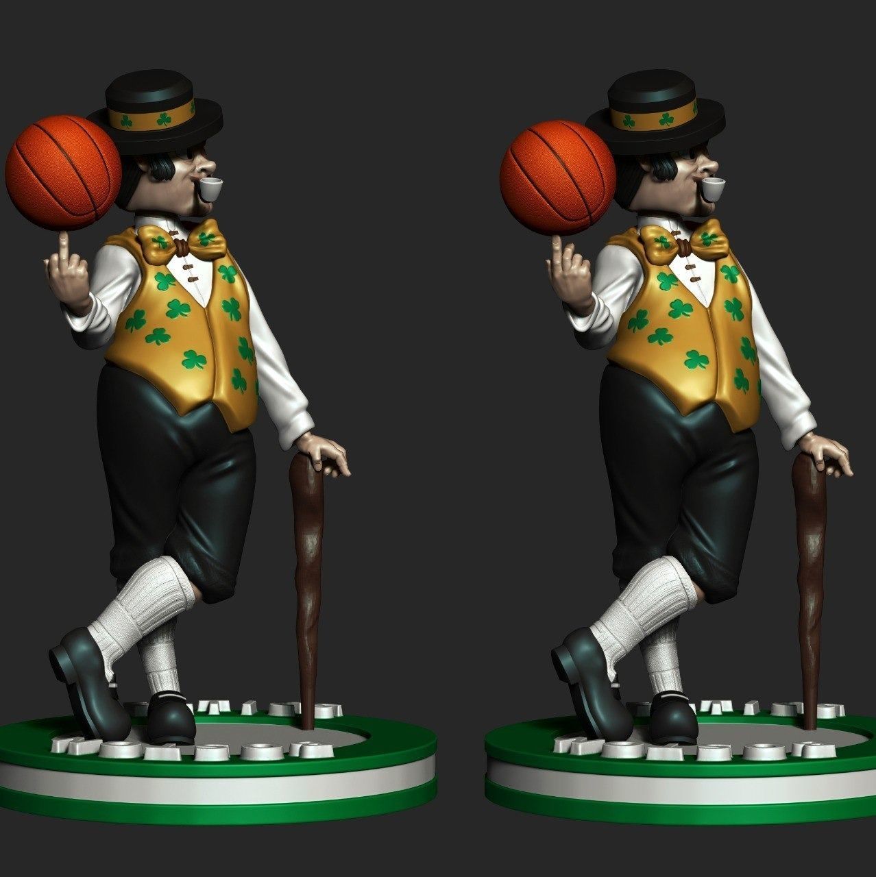 Boston Celtics  NBA Team Mascot LUCKY THE LEPRECHAUN STL 3D print model_3