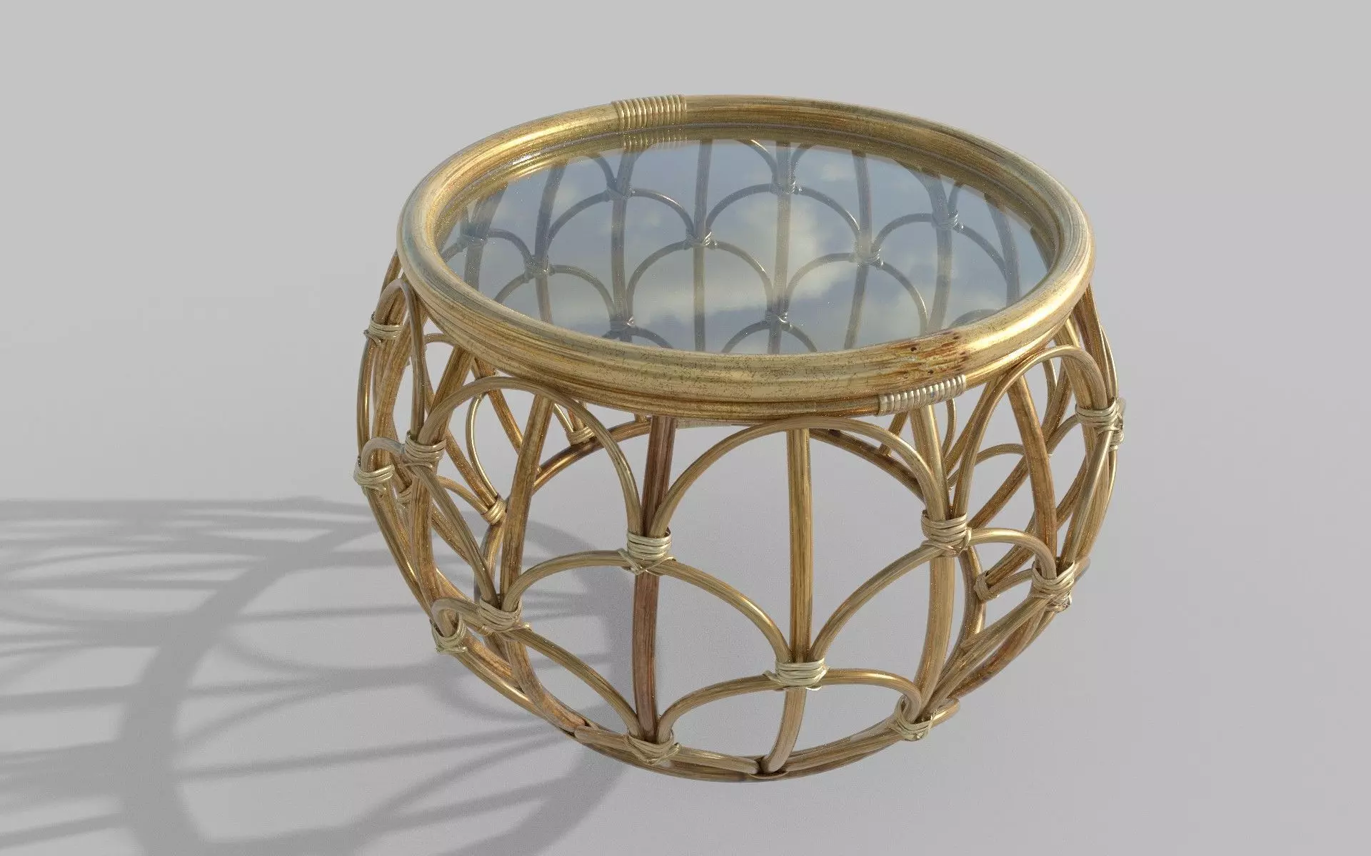 Wooden table Low-poly 3D model_0