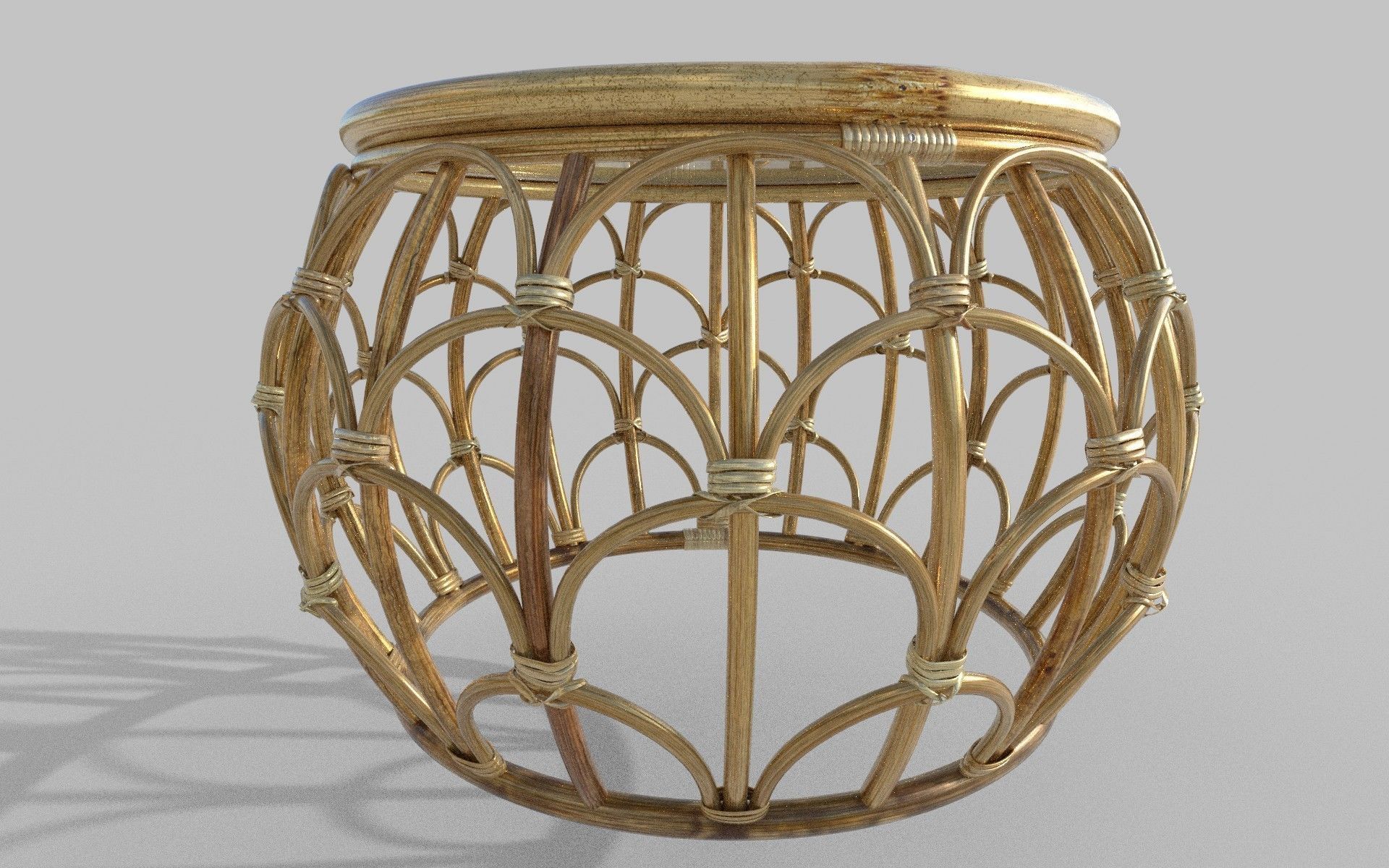 Wooden table Low-poly 3D model_1