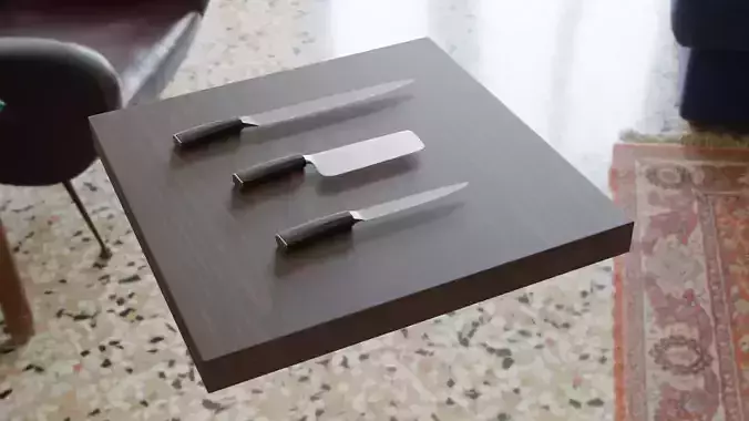 Set kitchen knives and axe