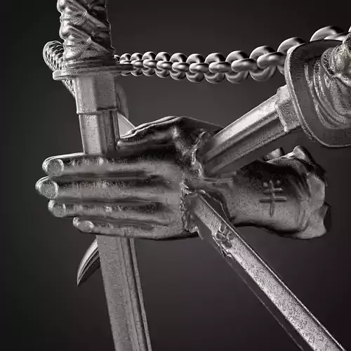 Sword Through Hand 3D print model