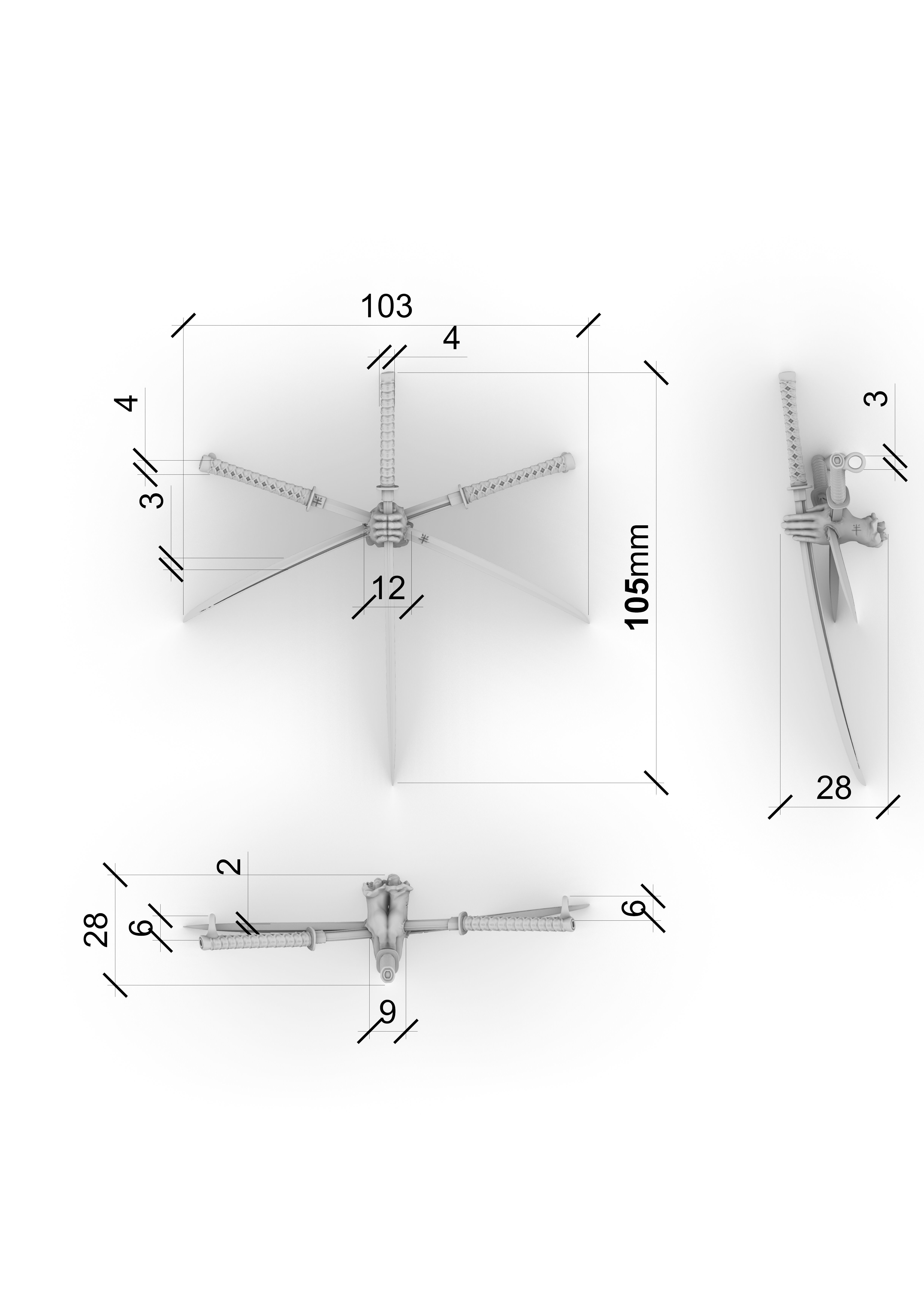 Sword Through Hand 3D print model_6