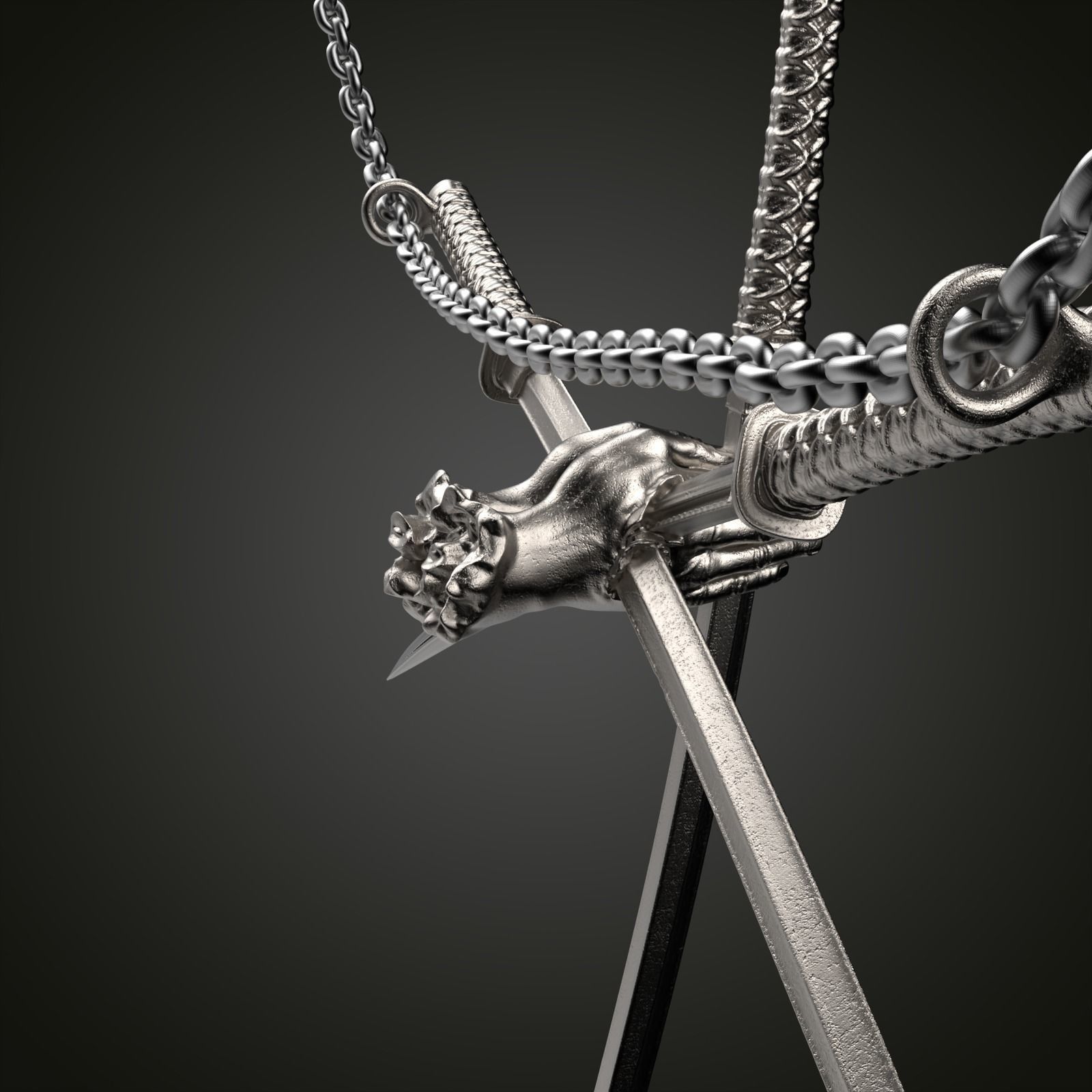 Sword Through Hand 3D print model_4