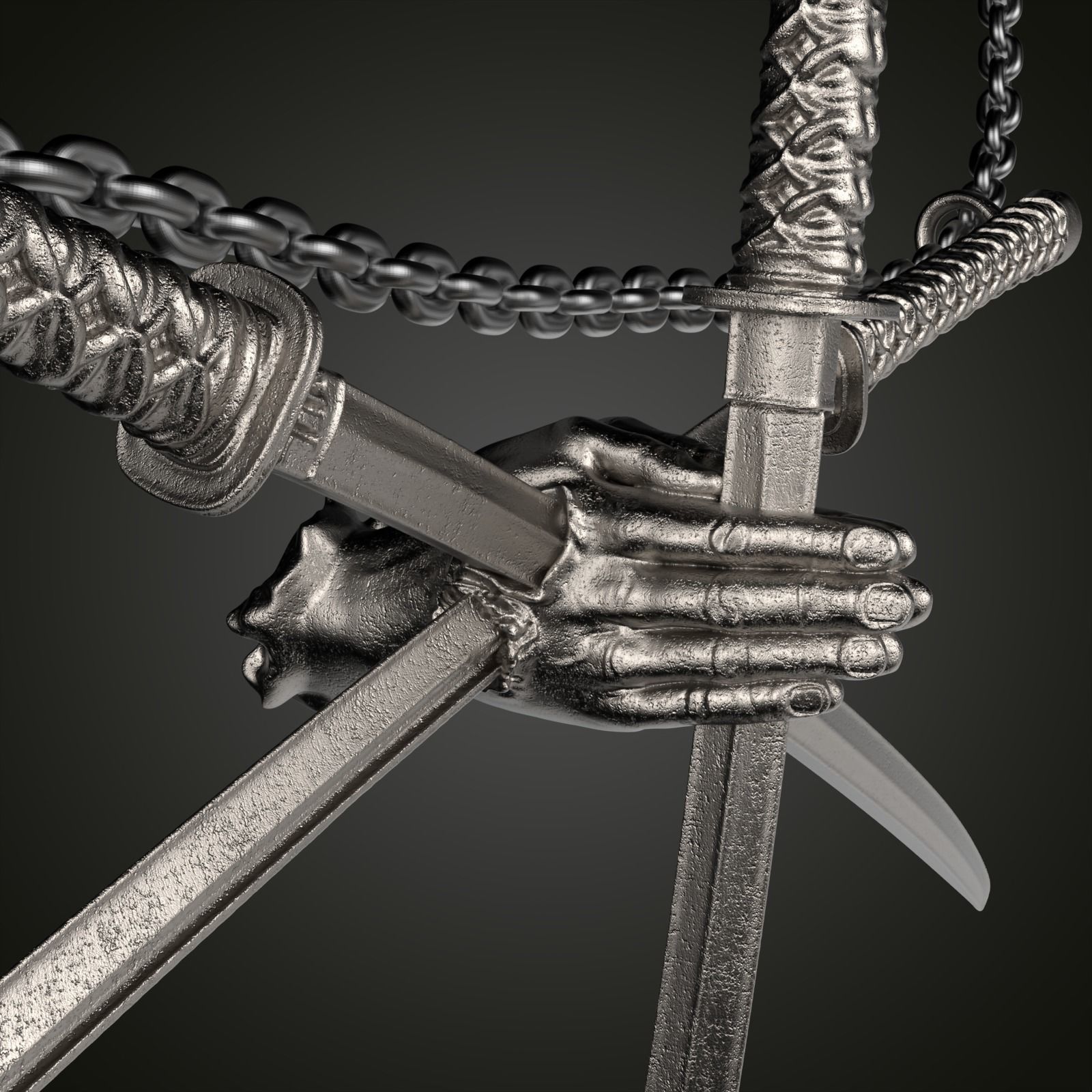 Sword Through Hand 3D print model_2