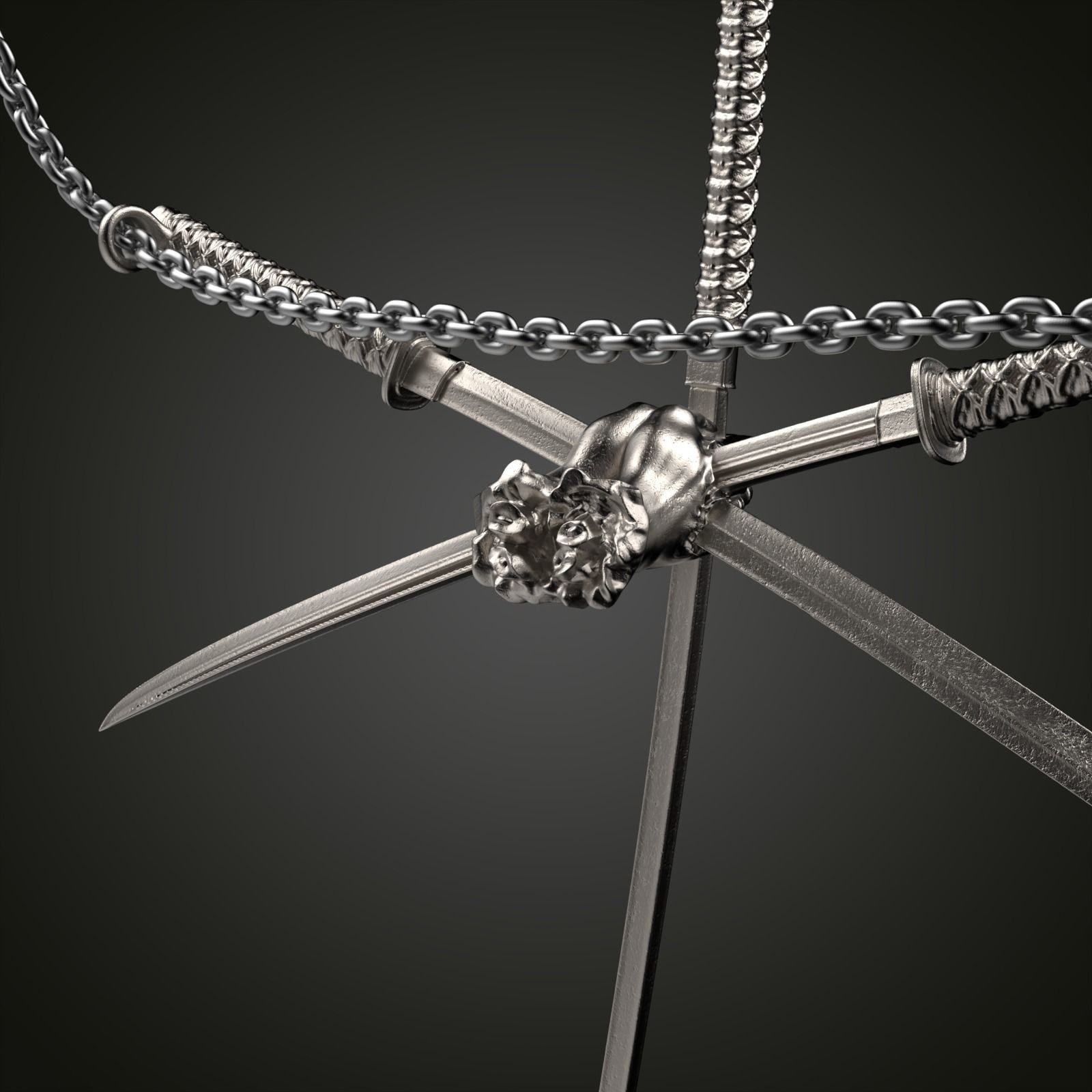 Sword Through Hand 3D print model_3