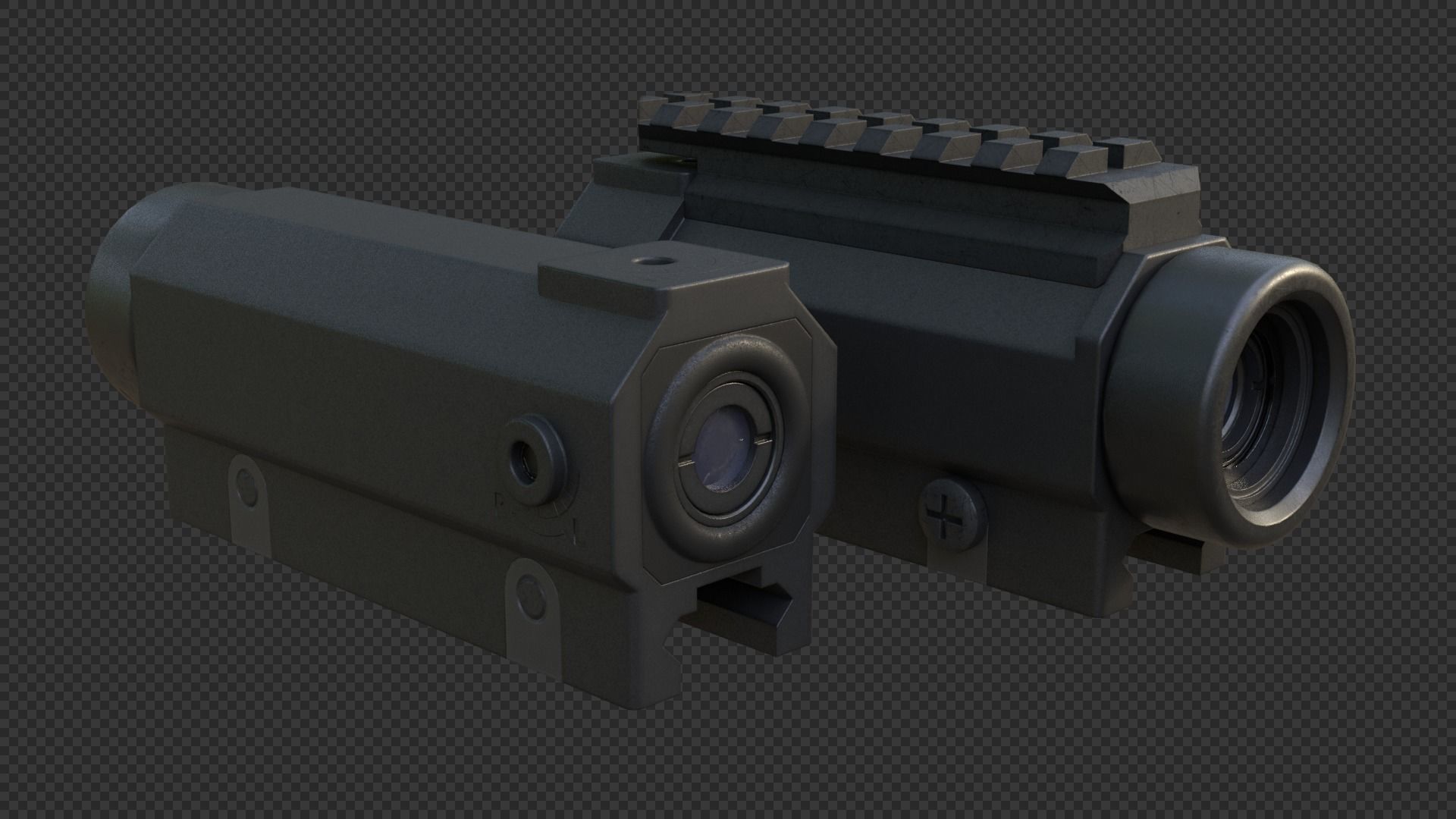 HK Hensoldt Universal Rifle Optic HKV ZF Low-poly 3D model_1