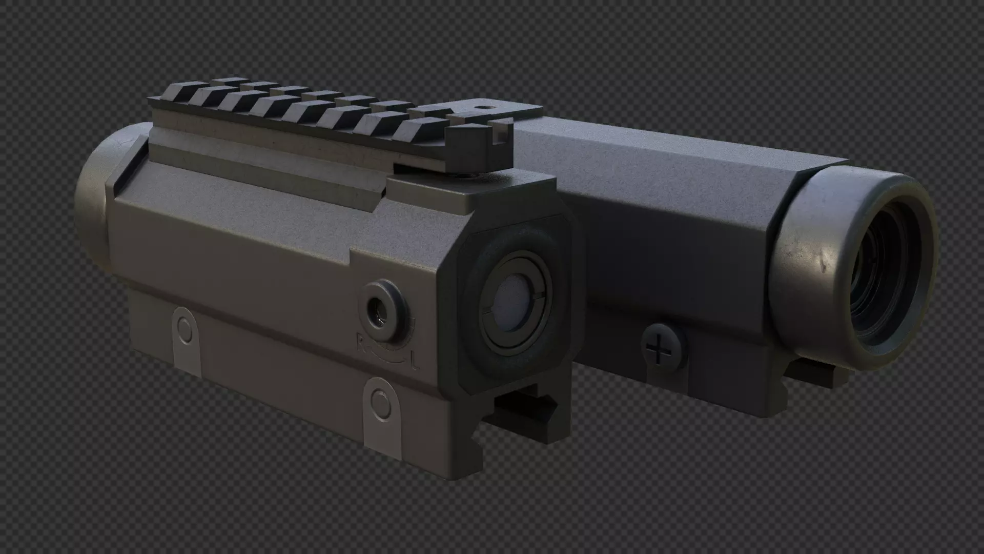 HK Hensoldt Universal Rifle Optic HKV ZF Low-poly 3D model_0
