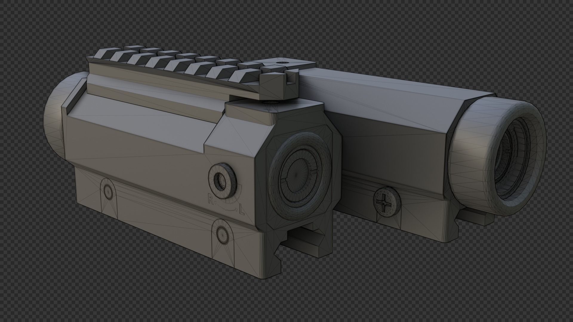 HK Hensoldt Universal Rifle Optic HKV ZF Low-poly 3D model_2