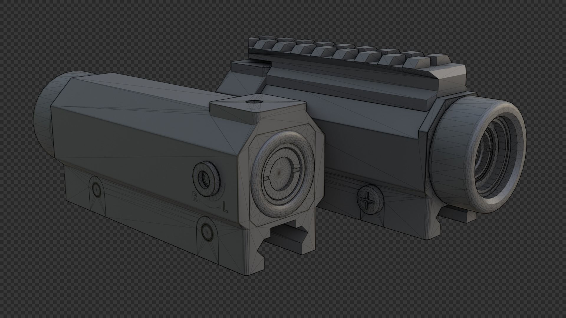 HK Hensoldt Universal Rifle Optic HKV ZF Low-poly 3D model_3