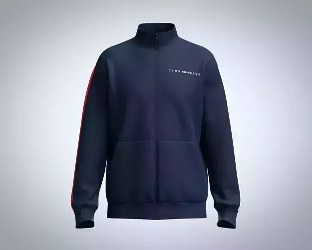 Tommy Hilfiger-Stripe Tape Zip Sweatshirt