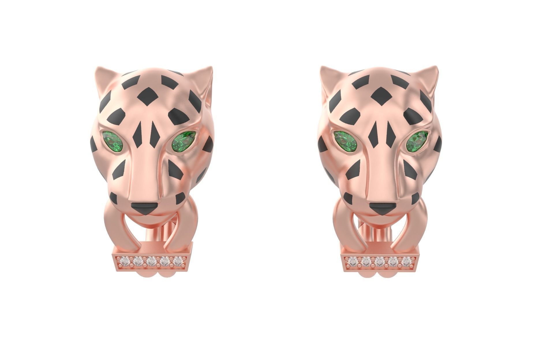 Panther Earrings 3d print model C45 3D print model_6