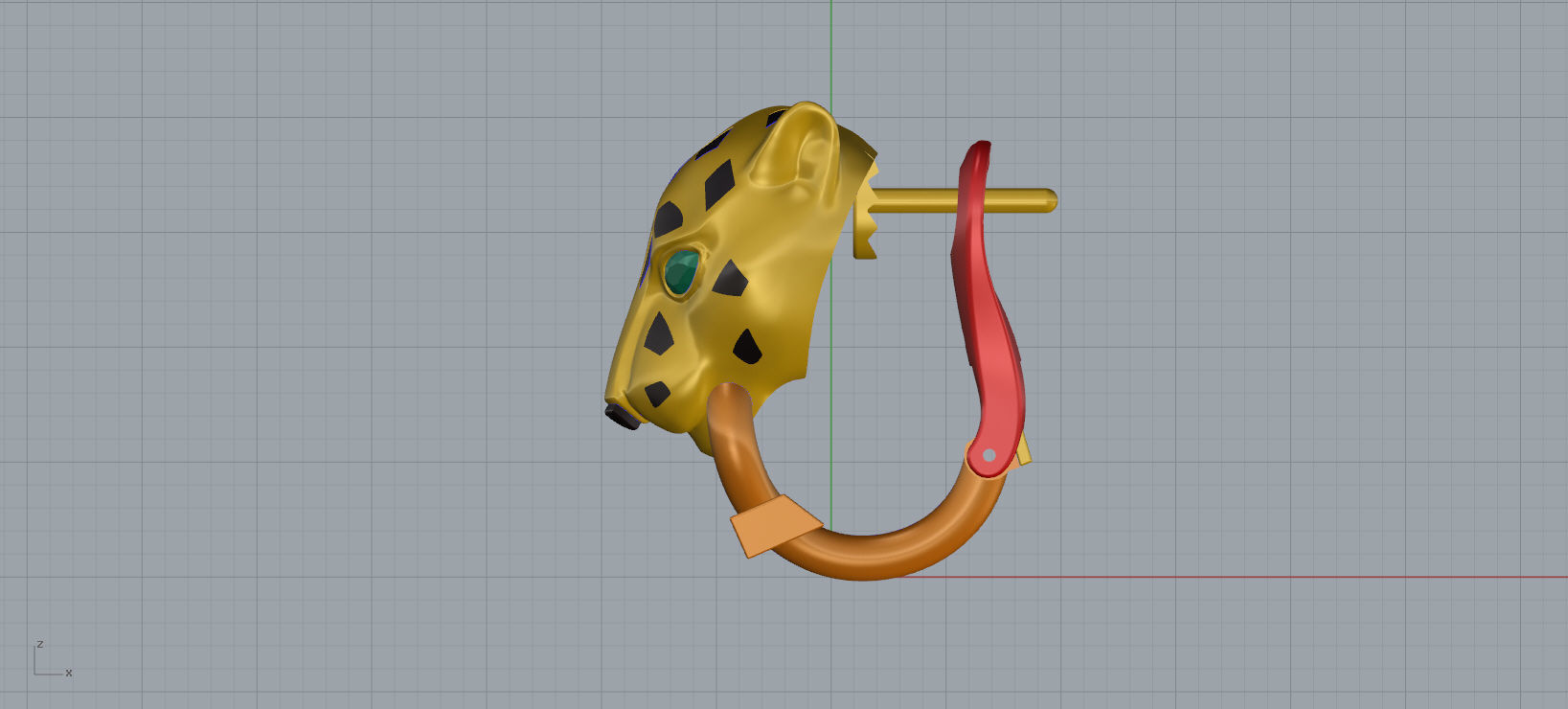 Panther Earrings 3d print model C45 3D print model_17